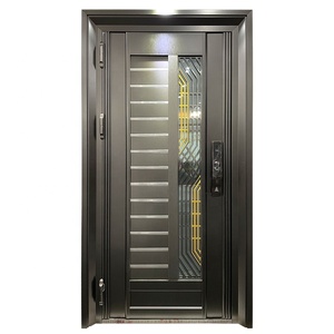 Puerta <span class=keywords><strong>Principal</strong></span> <span class=keywords><strong>de</strong></span> Acero Inoxidable <span class=keywords><strong>de</strong></span> Seguridad Antirrobo para Villa Residencial, <span class=keywords><strong>Diseño</strong></span> Personalizado para Casa - Product Image 1