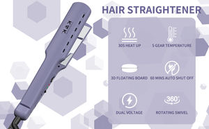 Salon professionnel <span class=keywords><strong>450</strong></span> <span class=keywords><strong>Fahrenheit</strong></span> titane Tourmaline ionique fer plat humide/sec rapide Styler vapeur caractéristique ménage électrique cheveux - Product Image 4