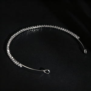 Serre-tête de mariée géométrique carré en zircon cubique, bandeau de cheveux de <span class=keywords><strong>mariage</strong></span> scintillant en forme de losange CZ, accessoires de coiffure de mariée - Product Image 6