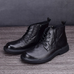 Botas Oxford Cuadradas para Hombre, Último Modelo, Parte Superior de Cuero Genuino, Suela de Goma Antideslizante, Cómodas para Caminar, Casuales, Personalizables - Product Image 4