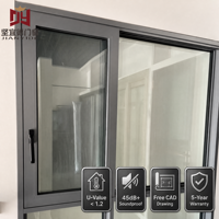 Fenêtres en aluminium à économie d'énergie, étanches et résistantes au vent, porte coulissante en verre, haute performance d'étanchéité, anti-vieillissement, service OEM