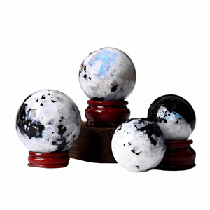 Sphère de pierre de lune arc-en-ciel de haute qualité en gros, boule de cristal polie pour l'équilibrage des chakras, la méditation, la décoration de la maison - Product Image 2