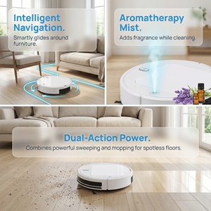 เครื่องดูดฝุ่นหุ่นยนต์อัตโนมัติแบบชาร์จไฟได้ อุปกรณ์ทำความสะอาดบ้านอัจฉริยะ - Product Image 5