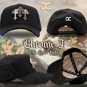 Oem 5 Bảng điều chỉnh một khung Mũ sang trọng Mens Vàng hat hiệu suất rộng vành da lộn Mũ bóng chày râu Mũ CT với kim loại Logo - Product Image 3