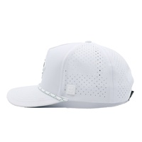 Gorra de Golf Deportiva Impermeable de 5 Paneles con Parches de Goma Personalizados, Diseño de Cuerda Estampada, Visera Curva para Hombre y Mujer, Cuatro Estaciones