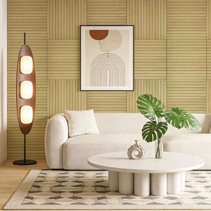 Panel Acústico Autoadhesivo de Listones de Madera y Fieltro PET de Alta Densidad para Diseño de Interiores Comerciales, Suministro de Fábrica - Product Image 5