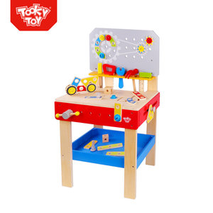 Los niños de madera práctico banco de trabajo con herramientas de construcción de juguete - Product Image 1