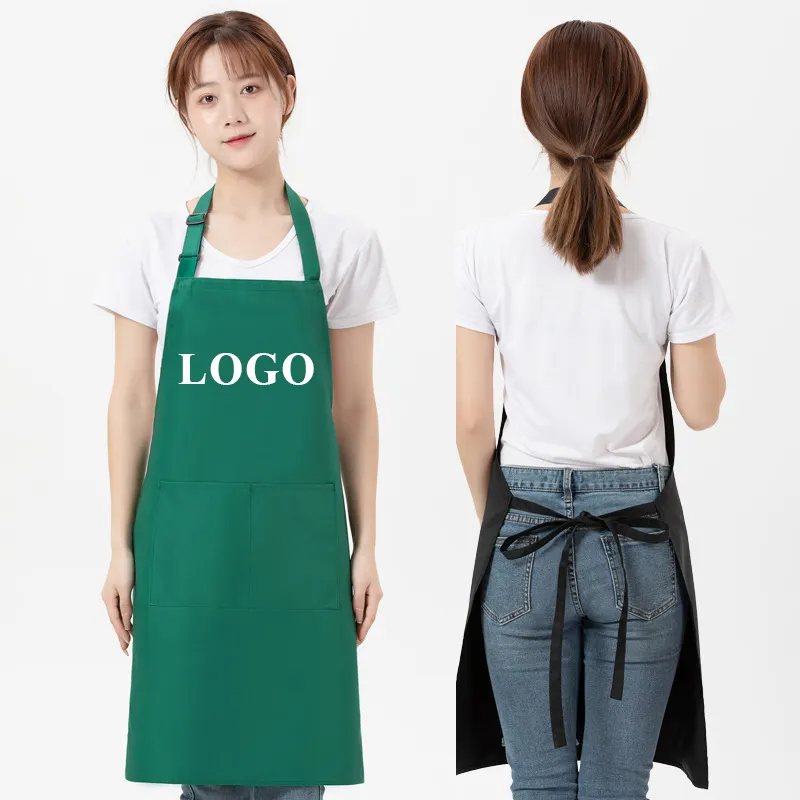 Tạp Dề Đầu Bếp Vệ Sinh Nấu Ăn Nhà Bếp Bằng Cotton Polyester In Logo Tùy Chỉnh Giá Rẻ