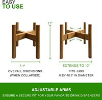 Support réglable en bambou pour carafe d'eau, support en bois pour distributeur de boissons, pour bouteille en verre et grande bouteille d'eau