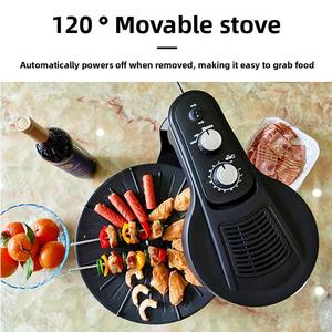 Barbecue Électrique Delang pour Usage Domestique, Gril Rotatif Automatique Sans Fumée avec Fonction Brochettes, 1200W+, Conception Mono-Plateau - Product Image 2
