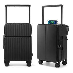 GEMULIN Valise <span class=keywords><strong>PC</strong></span> à roulettes large avec chargement USB Valise rigide ouverte à l'avant avec roue tournante - Product Image 1