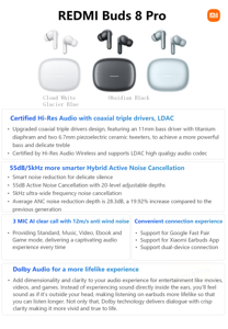 Original for REDMI Buds 8 Pro <b>Smart</b> Noise Cancellation Ultra-long battery life Flagship Sound Quality - Product Image 5
