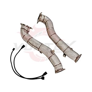 Tuyau d'échappement avant Vortex Heat Shielded Downpipe compatible avec Audi S7 S6 C7 4.0T Performance Racing Exhaust - Product Image 3