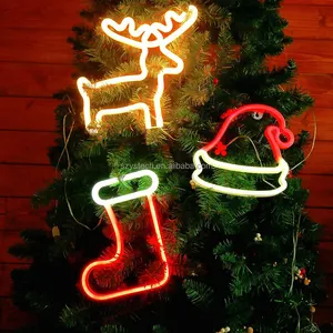 圣诞发光二极管霓虹灯灯纯硅胶免费设计定制字母标志节日家居派对装饰
