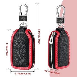 ที่ใส่กุญแจรถหนังวินเทจแบบสั่งทำของ Boshiho พร้อมตะขอโลหะ ซิปตกแต่งกระเป๋าถือ และซองใส่กุญแจรีโมท - Product Image 5