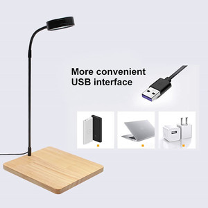 Lámpara <span class=keywords><strong>de</strong></span> Cultivo para Plantas <span class=keywords><strong>de</strong></span> 5W 7W 9W con Temporizador y Enchufe USB, <span class=keywords><strong>Luz</strong></span> Blanca Fría <span class=keywords><strong>de</strong></span> 6000K, Base <span class=keywords><strong>de</strong></span> Bambú, Lámpara LED Regulable para Acuario y Pecera - Product Image 2