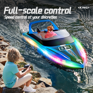 HJ821 초고속 보트 원격 제어 고성능 모터 LED 라이트 수상 경주 남아용 고속 <span class=keywords><strong>RC</strong></span> 보트 판매 - Product Image 2
