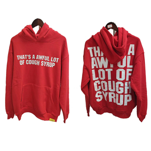 Peso pesante da uomo inverno sciroppo per la tosse <span class=keywords><strong>Oversize</strong></span> abbigliamento di alta qualità stampa con lettere di pile felpe rosse felpe con cappuccio - Product Image 1