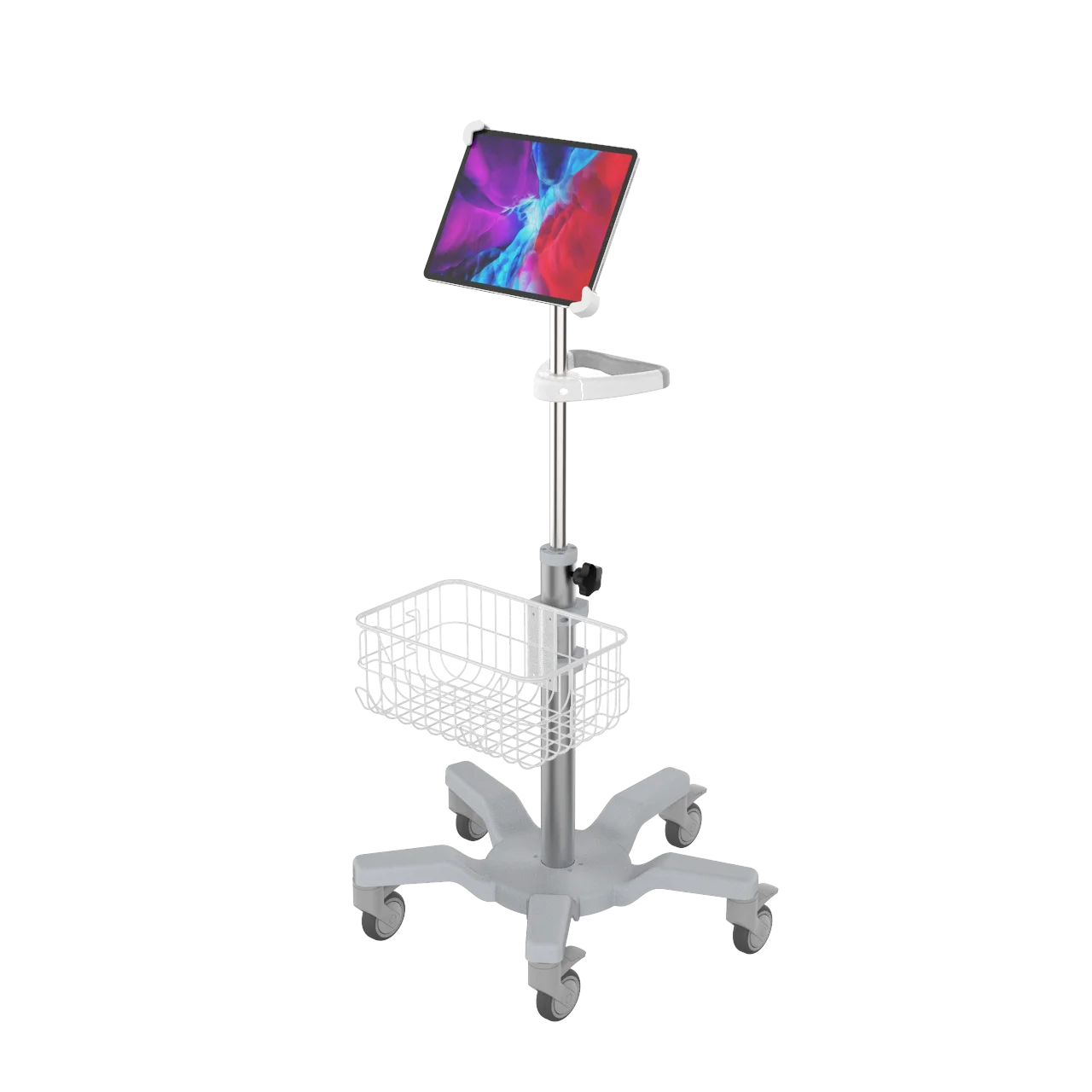 Pad trolley with lock/ipad adjustable roll stand/teach trolley