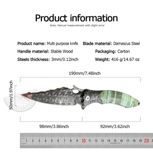 Couteau tactique personnalisable Green Demon, acier inoxydable de haute qualité, lame fixe, étui industriel, design en bois stable. - Product Image 6