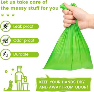 Sacs à déjections canines biodégradables extra épais, anti-fuites et résistants aux déchirures, compatibles avec les distributeurs et les laisses pour chiens - Product Image 5
