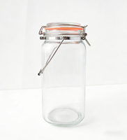 Bocaux de conservation alimentaire en verre avec couvercle hermétique et poignée robuste en acier inoxydable, récipient de cuisine carré, écologique, moderne, pour les fêtes