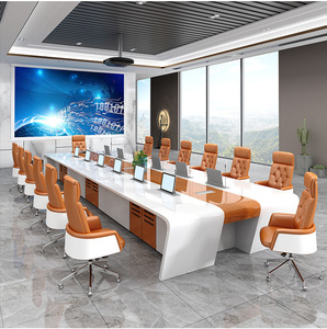 Di lusso di grandi dimensioni mobili da ufficio moderni tavolo da riunione rettangolare per la negoziazione del consiglio per sale conferenze - Product Image 1