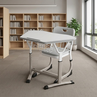 Ensemble de bureau et chaise scolaire modulaire collaboratif de haute qualité, réglable en hauteur, trapézoïdal, ergonomique, pour salle de classe STEM, KD
