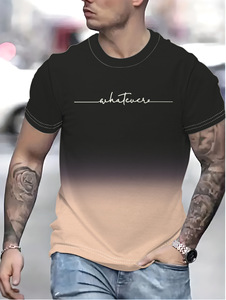 <span class=keywords><strong>Felpa</strong></span> sportiva Casual estiva da <span class=keywords><strong>uomo</strong></span> con scollo rotondo a <span class=keywords><strong>maniche</strong></span> <span class=keywords><strong>corte</strong></span> con stampa in maglia a colori sfumata - Product Image 4