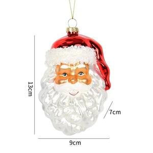 Décoration de Noël artisanale en verre peint en forme de Père Noël Casse-Noisette, finition brillante, pendentif pour arbre de Noël, décoration de fête - Product Image 5