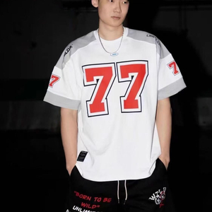 Camiseta Deportiva <span class=keywords><strong>Retro</strong></span> de Manga Corta de Hockey sobre Hielo 77, Estilo Urbano Informal, Jersey de Rugby, <span class=keywords><strong>Baloncesto</strong></span>, Hip Hop, Estilo <span class=keywords><strong>Europeo</strong></span> - Product Image 5