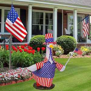 Decoración para el Día de la Independencia/Día de los Caídos, Estatua de Uncle Sam con Traje de Ganso de 23 Pulgadas para Jardín o Porche, 4 de Julio - Product Image 5