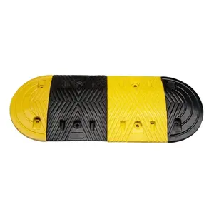 Driveway Speed Hump All Size Traffic Yellow And Black Car Removable Rubber Bump Rubber Cable Protector Ramp Speed Bump