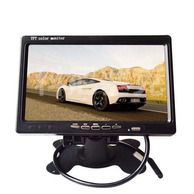 7 Inch TFT Car Monitor AHD 1080p HDMI VGA 4 Pin Aviation Reverse Parking Aid Vehicle Monitoring Universal 12v