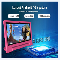 Meilleur Cadeau 2025 pour Enfants : Tablette 10 Pouces IPS Android 14, 12 Go RAM, 512 Go ROM, APPs Éducatives Préinstallées, WiFi, 3G, 5G, GSM, POE