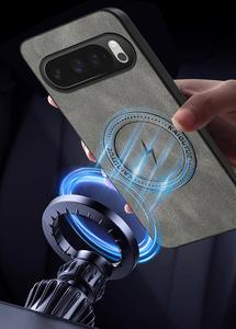 Funda Magnética de Carga Inalámbrica con Patrón de Cuero TPU+PC de Buena Calidad para Google Pixel 6 6A 7 8 8A <span class=keywords><strong>9</strong></span> 9A 10 Pro XL - Product Image 4