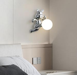 Lampada <span class=keywords><strong>da</strong></span> <span class=keywords><strong>Parete</strong></span> Creativa ed Ecologica a Forma di Orso in Resina, Luce <span class=keywords><strong>da</strong></span> Comodino in Stile Nordico <span class=keywords><strong>per</strong></span> Camere dei Bambini - Product Image 4