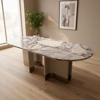 Table à manger carrée en pierre de luxe Xiangxue Mei - Série minimaliste de luxe - Plateau de table à manger carré en marbre - Production en usine