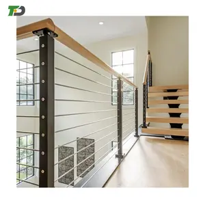 DF Stainless Steel Balustrade Wire Post Low Maintenance Outdoor Cable Railing For Decks Stairs Round Handrail DIY Installation