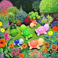 Décorations de jardin féerique en résine Teshi Kawaii, style européen, mini tortues artificielles imperméables peintes, pour Noël, maison de poupée DIY