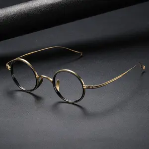 Shenzhen Retro High Quality Titanium Round Eyeglasses Eyewear Titanium Chunky Round Optical Frame Spectacle Eye Glasses