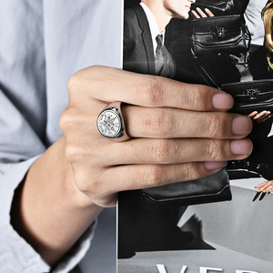 Men's Geometric Five Pointed Star Titanium Steel <b>Ring</b> Gold Color Fashion Jewelry Gift Occasion - Product Image 3