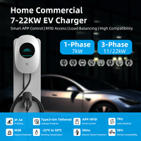 Chargeur mural AC pour véhicules électriques, nouvelle énergie, OEM/ODM, OCPP1.6 2.0.1, 32A Type 2, 22kW, station de recharge pour véhicules électriques