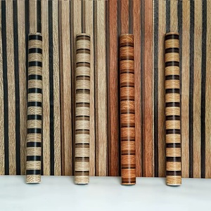 Papier peint amovible rayé moderne <span class=keywords><strong>Arthome</strong></span> pour chambre à coucher, papier et vinyle brun clair - Product Image 6