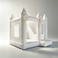Castillo Inflable Blanco con Tobogán, Castillo Inflable para Bodas y Alquiler para Fiestas