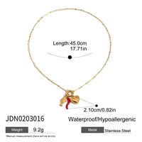 Colliers J&D en acier inoxydable 18K, hypoallergéniques, résistants au ternissement, avec chaîne à clips, breloques DIY et pendentif cœur en céramique, modèle Chili