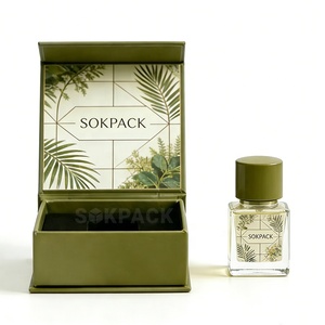 Custom Eco-Friendly 30ml Mini Travel Size <strong>Perfume</strong> Magnetic Rigid Box With Green Leaf Design Fragrance Gift Packaging For Her/Him - Product Image 4