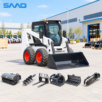 Harga Pabrik Hidrolik Remote Control Mini Skid Steer Loader Attachment 25hp 75hp Seated Grapple Murah untuk Dijual