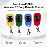 Control Remoto Inalámbrico RF de 4 Botones Multicolor 433mhz LED Personalizable para Puerta de Garaje, Barrera, Metálico, Uso Doméstico, 50m ASK