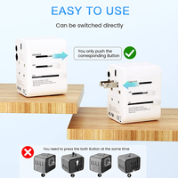 Worldplug Cargador de pared rápido Adaptador de corriente de viaje universal 4 puertos USB Adaptadores de enchufe convertidor mundial para computadora portátil Android Cell